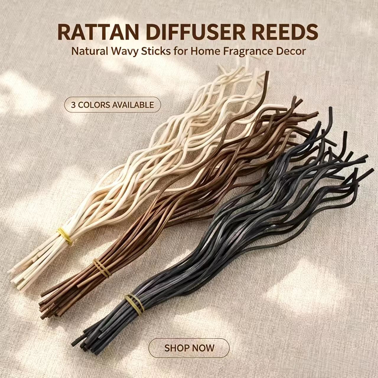 Home Fragrance Diffuser Sticks - 20 bâtonnets diffuseurs longs et ondulés
