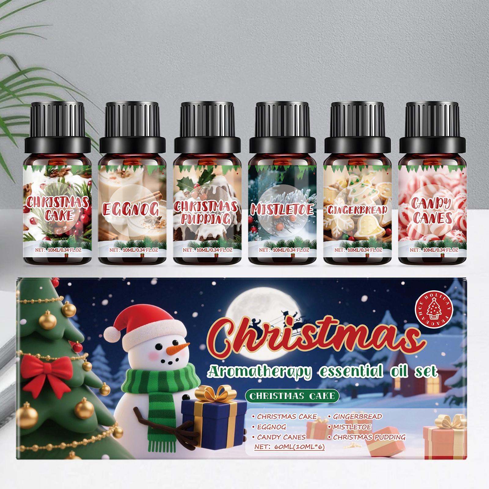 Xmas Home Fragrance - Ensemble d'huiles parfumées de noël, 6