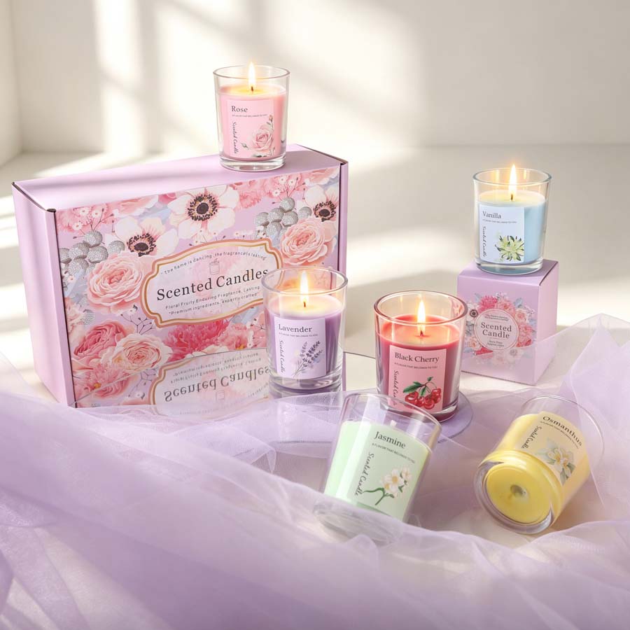 Home Fragrance Aromatherapy - Ensemble cadeau de bougies parfumées d'aromathérapie,
